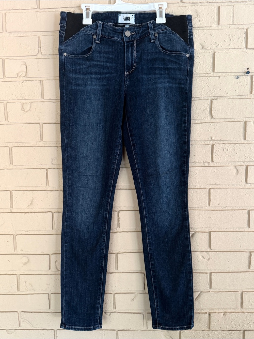 Paige Maternity Verdugo Ultra Skinny Jeans Size 28 Side Panel Stretch Dark Wash